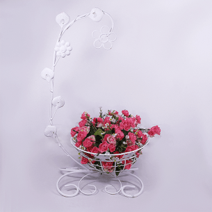 Цветарник стойка за една саксия бял ➤ топ цена ➤ dshome.bg