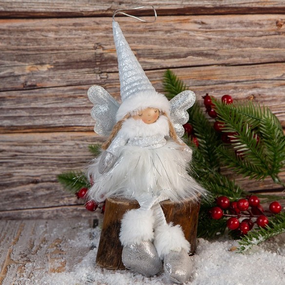 Коледен декоративен висящ ангел 14x10x32 см ➤ топ цена ➤ dshome.bg