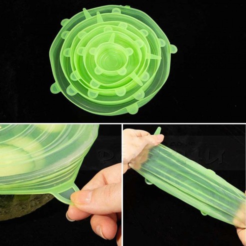 Силиконови капаци за съдове к-кт от 6 бр. ➤ топ цена ➤ dshome.bg