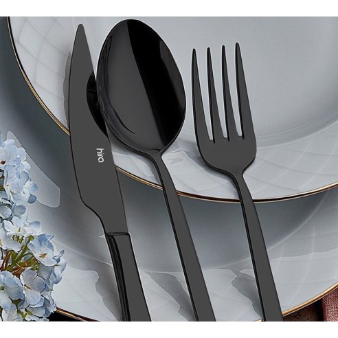 Комплект прибори 24 части Черен мат Istanbul HIRA ➤ топ цена ➤ dshome.bg