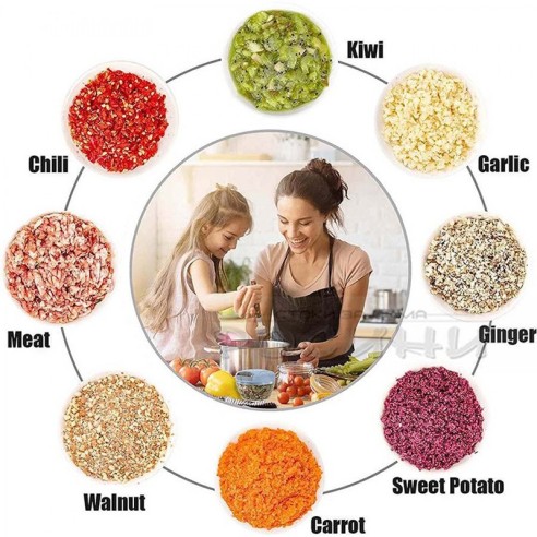 Ръчен чопър с въже и 3 ножа 500 мл ➤ топ цена ➤ dshome.bg