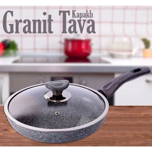 Тиган с гранитно покритие и стъклен капак 22 см SN073 MENZIR ➤ топ цена ➤ dshome.bg
