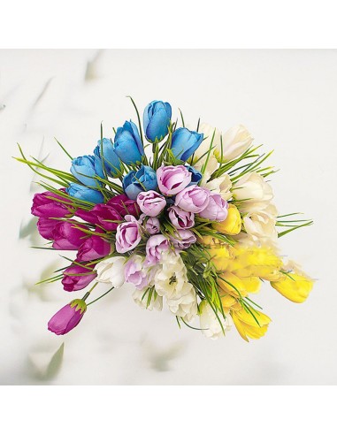 Декоративен букет от лалета с 10 цветчета 33 см