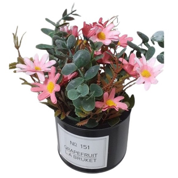 Изкуствени маргарити в кашпа 15x15x18 см ➤ топ цена ➤ dshome.bg