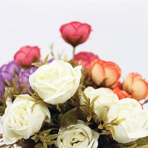 Декоративен букет Есенни рози 33 см ➤ топ цена ➤ dshome.bg