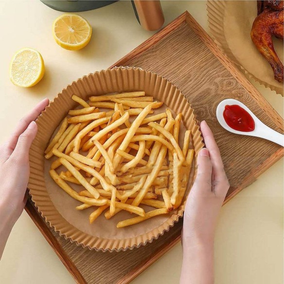 Хартиени незалепващи тавички за Airfryer Ф20 см 50 бр. ➤ топ цена ➤ dshome.bg