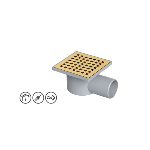 Рогов сифон с мембрана Line Gold 10x10 см Ф50 мм Maxiflow MERTINOX ➤ топ цена ➤ dshome.bg