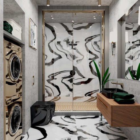 Гранитогрес Panda White 60x120 см бялo/черно ECOCERAMIC ➤ топ цена ➤ dshome.bg