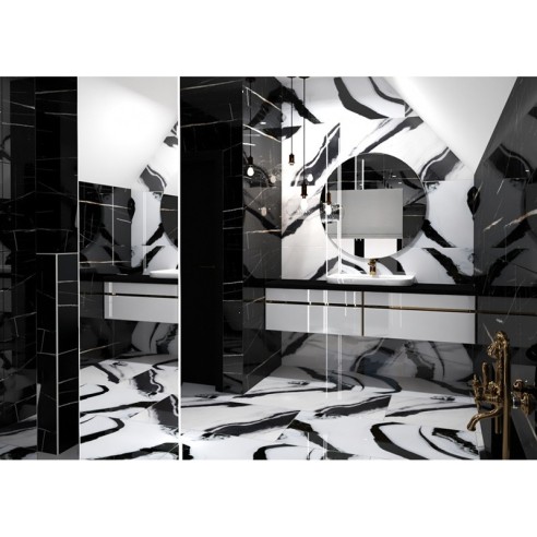 Гранитогрес Panda White 60x120 см бялo/черно ECOCERAMIC ➤ топ цена ➤ dshome.bg