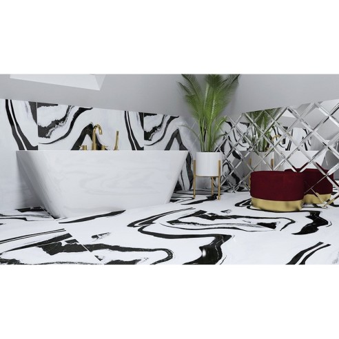 Гранитогрес Panda White 60x120 см бялo/черно ECOCERAMIC ➤ топ цена ➤ dshome.bg