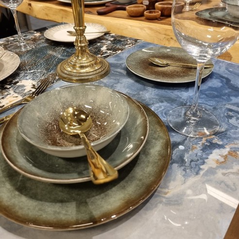 Порцеланов сервиз за хранене 24 части Изумрудено зелен FARIKA ➤ топ цена ➤ dshome.bg