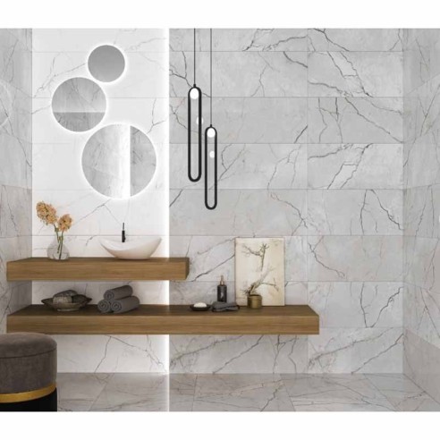 Гранитогрес Elegance Marble Pearl Pol 60x120 см сребрист ECOCERAMIC