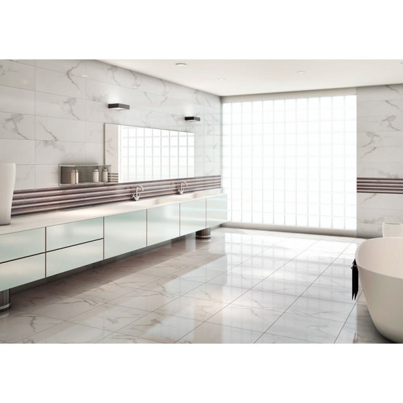 Гранитогрес Casablanca 1 White 75x75 см бял ECOCERAMIC ➤ топ цена ➤ dshome.bg