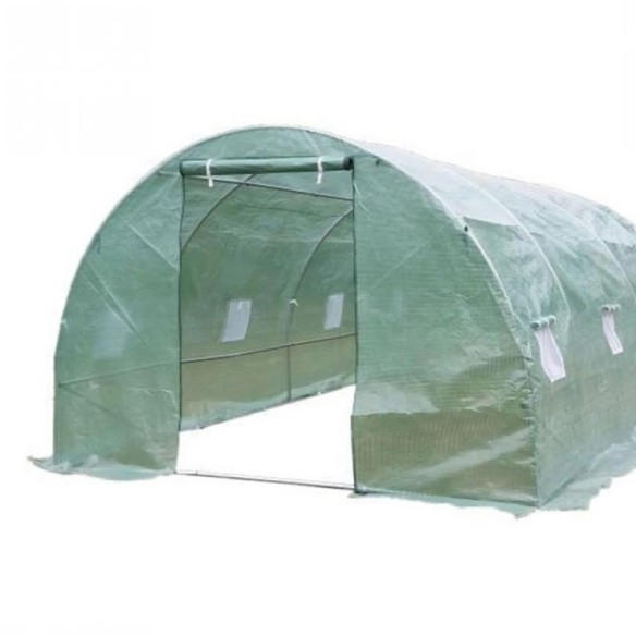 Оранжерия с 16 прозореца и 2 врати PE 8x3x2 м UV-защита ➤ топ цена ➤ dshome.bg