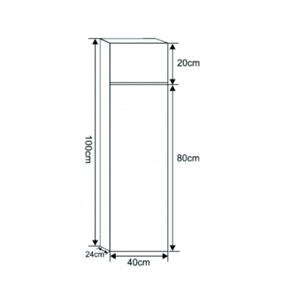 Стенна PVC колона за баня с чекмедже 40х100см INTER CERAMIC (мостра)