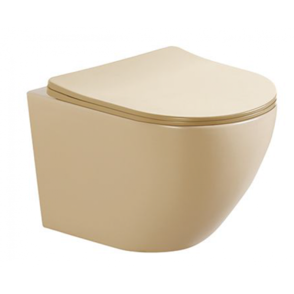 Стенна тоалетна чиния Ваяна 49х36.5х37см бежов мат INTER CERAMIC - 1