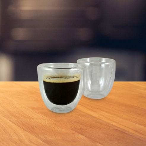 Комплект от две двустенни чаши за кафе 80 мл ➤ топ цена ➤ dshome.bg