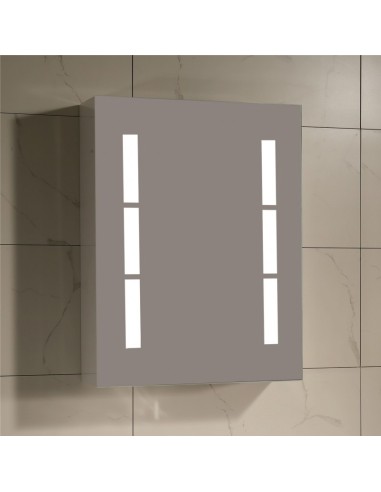 Горен огледален шкаф за баня с LED осветление - INTER CERAMIC