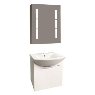 Комплект за баня шкаф с мивка + огледален шкаф Дая INTER CERAMIC ➤ топ цена ➤ dshome.bg