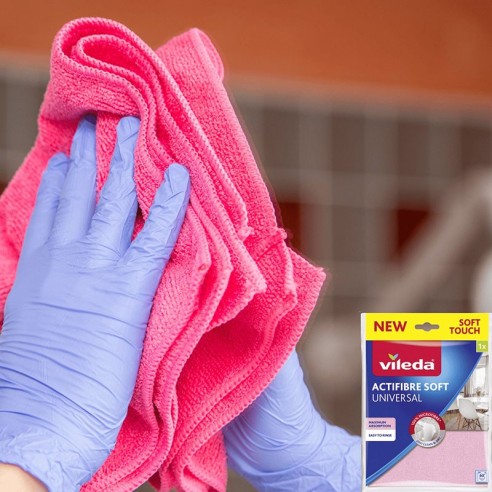 Универсална микрофибърна кърпа Actifibre Soft VILEDA ➤ топ цена ➤ dshome.bg