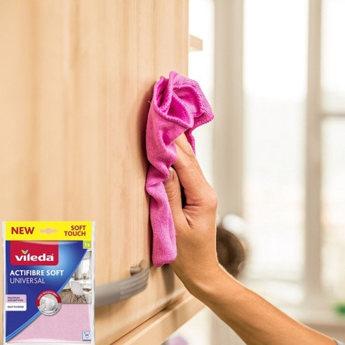 Универсална микрофибърна кърпа Actifibre Soft VILEDA ➤ топ цена ➤ dshome.bg