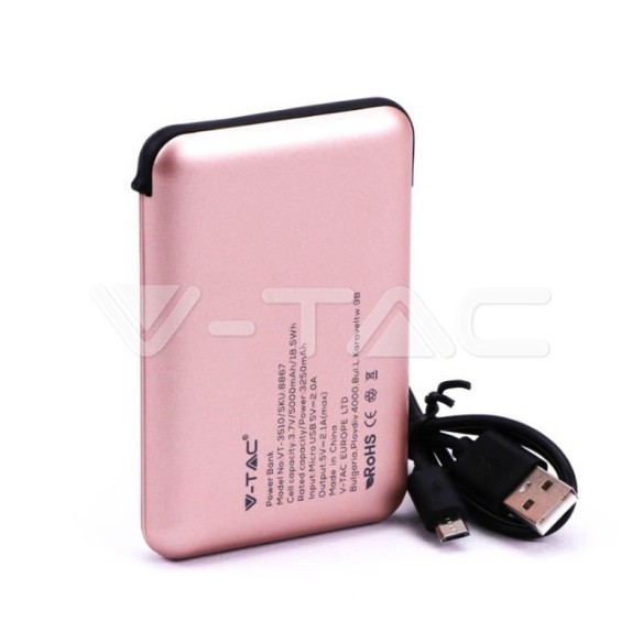 Батерия външна 5000mAh розова - V-TAC - 1