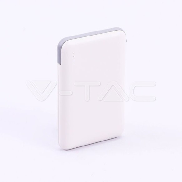 Батерия външна 5000mAh бяла USB - V-TAC
