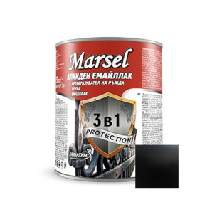 Алкиден емайллак 3в1 500 мл черен мат MARSEL ➤ топ цена ➤ dshome.bg
