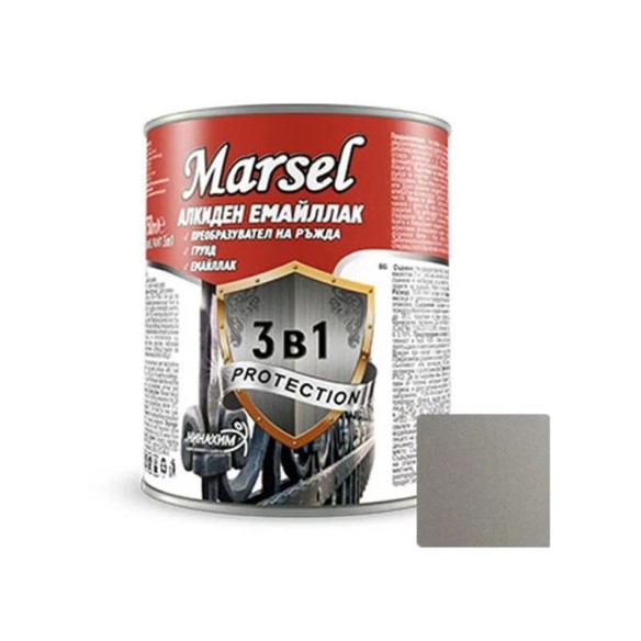 Алкиден емайллак 3в1 сребрист 500 мл MARSEL ➤ топ цена ➤ dshome.bg