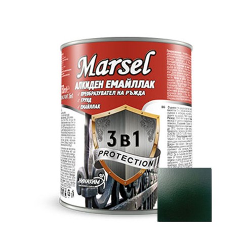 Алкиден емайллак 3в1 тъмнозелен 500 мл MARSEL