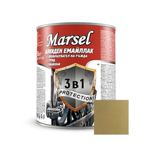 Алкиден емайллак 3в1 500 мл старо злато MARSEL ➤ топ цена ➤ dshome.bg