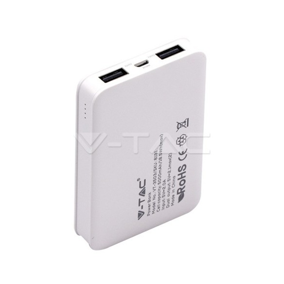 Батерия външна 5000mAh бяла - V-TAC - 2