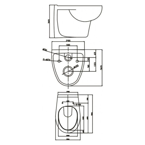 Стенна тоалетна чиния ICC 5335 RIMLESS INTER CERAMIC ➤ топ цена ➤ dshome.bg
