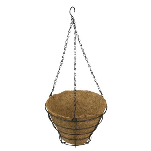 Висяща метална кашпа с кокосова кошница Ø24 см DOMAX