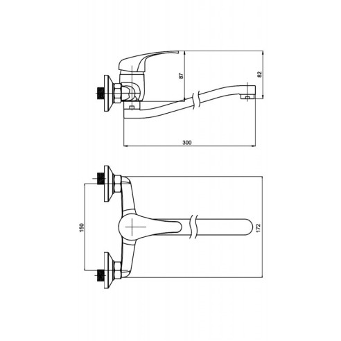 Стенен смесител за баня Alcala FORMA VITA ➤ топ цена ➤ dshome.bg