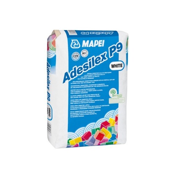 Лепило за плочки, гранитогрес и камък Adesilex P9 25 кг бял MAPEI ➤ топ цена ➤ dshome.bg