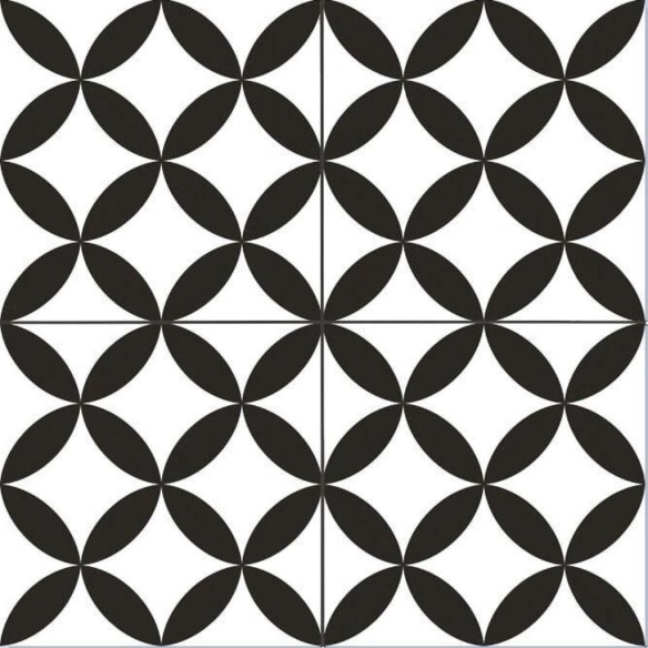 Гранитогрес Circle Pre 45×45 см - Бял, черен - Prissmacer ➤ топ цена ➤ dshome.bg