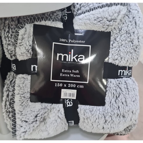 Одеяло 150x200 см Sherpa Light Grey светлосиво MIKA