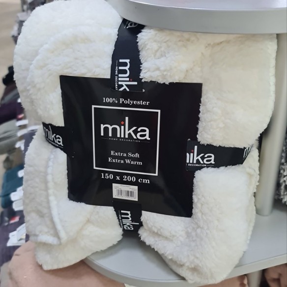 Одеяло 150x200 см Sherpa Cream крем MIKA ➤ топ цена ➤ dshome.bg