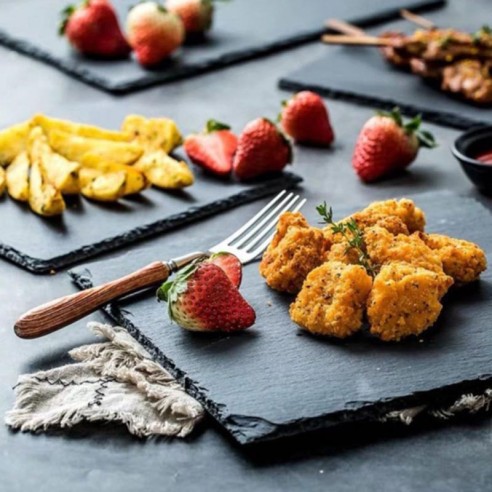 Каменна плоча за сервиране 30x12x0.5 см черна BRIO ➤ топ цена ➤ dshome.bg