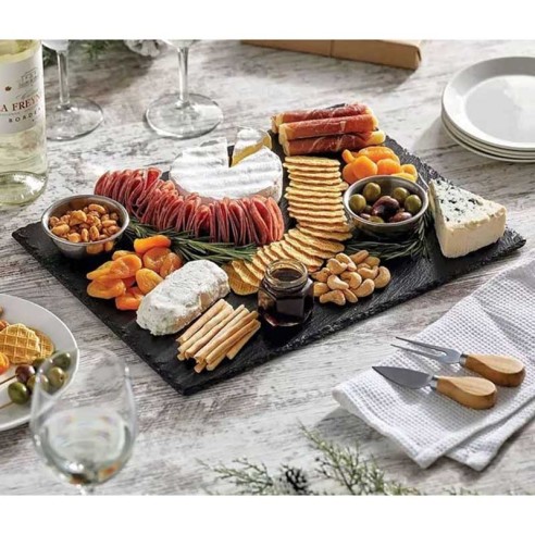 Каменна плоча за сервиране 26.5x16.2x0.5 см черна BRIO ➤ топ цена ➤ dshome.bg