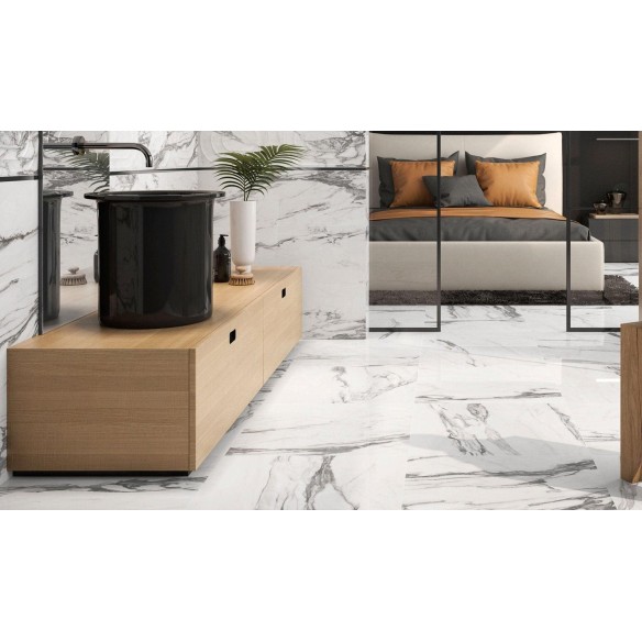 Гранитогрес Altissimo White 60×60 - бял,сив- Argenta ➤ топ цена ➤ dshome.bg