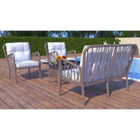 Градински комплект 4 части Gala Lounge Set капучино RAINBOW ➤ топ цена ➤ dshome.bg