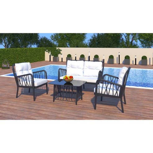 Градински комплект 4 части Gala Lounge Set антрацит RAINBOW ➤ топ цена ➤ dshome.bg