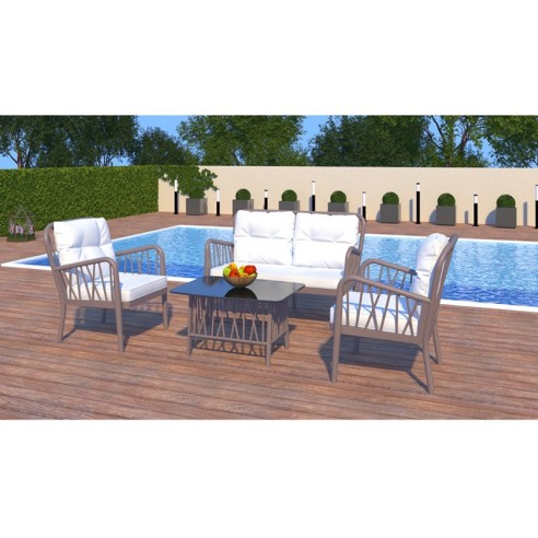 Градински комплект 4 части Gala Lounge Set капучино RAINBOW ➤ топ цена ➤ dshome.bg