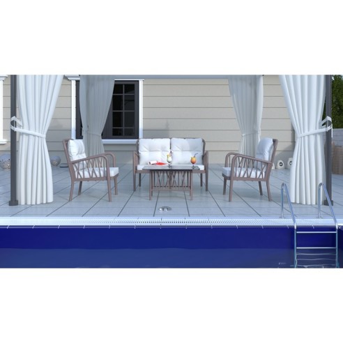 Градински комплект 4 части Gala Lounge Set капучино RAINBOW ➤ топ цена ➤ dshome.bg