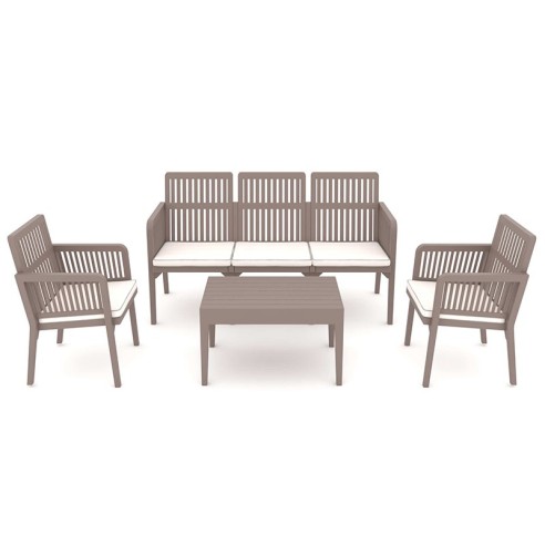 Градински комплект 4 части Lizbon Lounge Set капучино RAINBOW ➤ топ цена ➤ dshome.bg