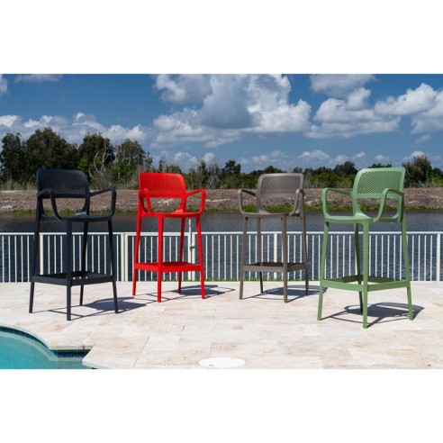 Стол за бар с подлакътници Mila Bar XL антрацит RAINBOW ➤ топ цена ➤ dshome.bg