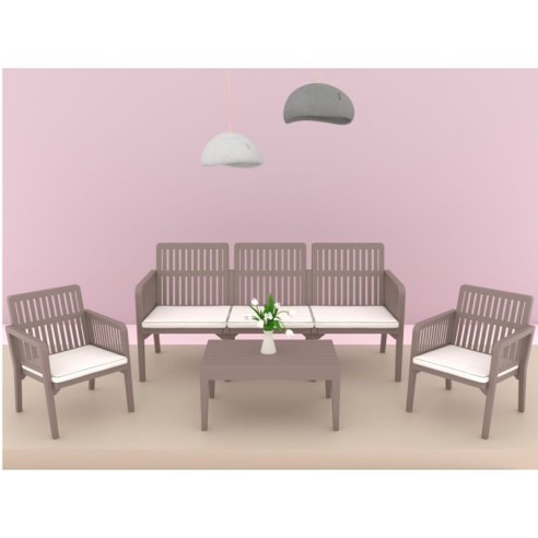 Градински комплект 4 части Lizbon Lounge Set капучино RAINBOW ➤ топ цена ➤ dshome.bg