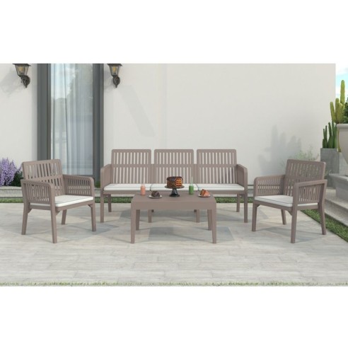 Градински комплект 4 части Lizbon Lounge Set капучино RAINBOW ➤ топ цена ➤ dshome.bg